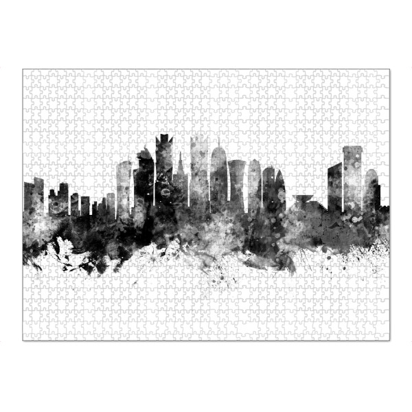 Puzzle Ravensburger "Doha Qatar Skyline Black" artboxONE - Städte,Schwarzweiß