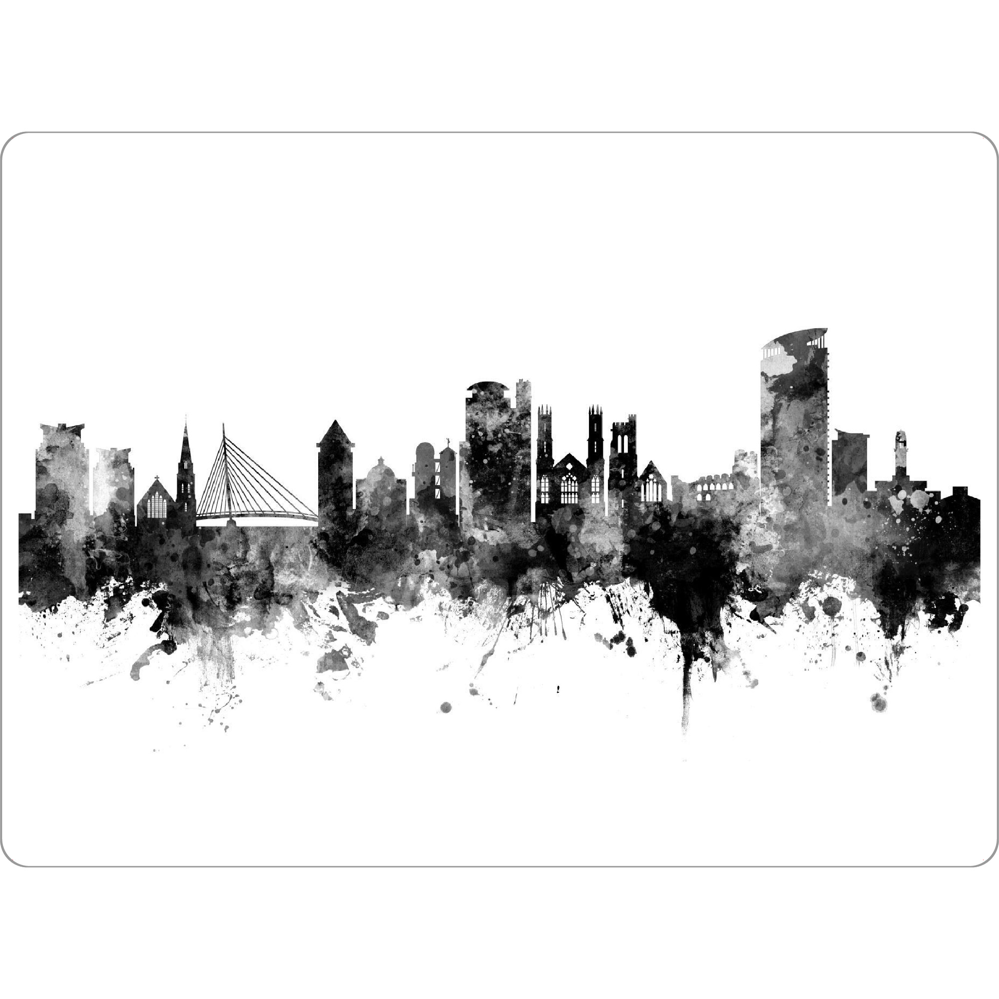 Tischset "Swansea Wales Skyline Black" artboxONE - Städte,Schwarzweiß