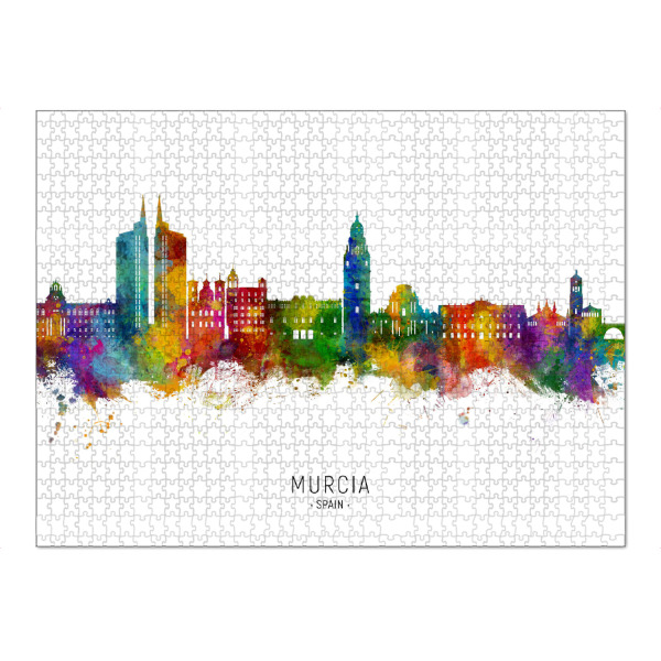 Puzzle Ravensburger "Murcia Spain Skyline txt" artboxONE - Städte
