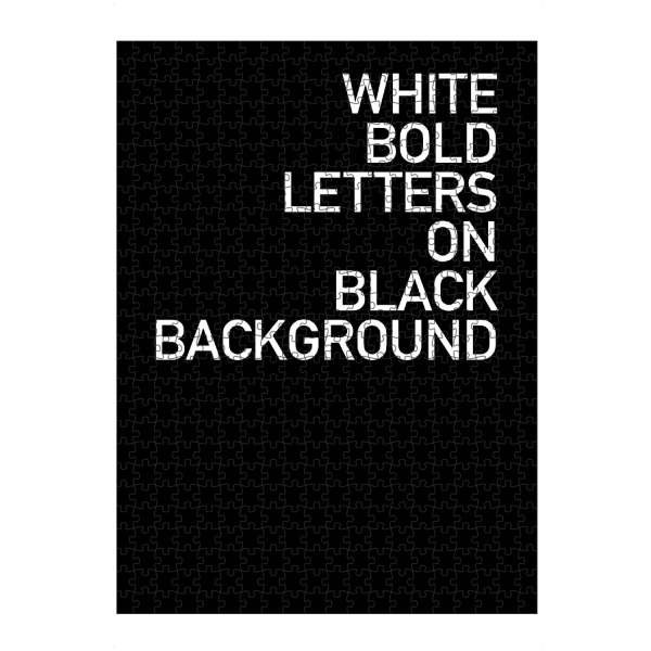 artboxONE Puzzle "WHITE BOLD LETTERS" artboxONE - Typografie,Schwarzweiß,Buchstaben,Lustig
