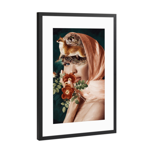 Poster mit Rahmen Schwarz (Metallic) "Sophia by Tas" artboxONE - Natur,Floral,Tiere