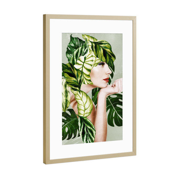 Poster mit Rahmen Gold "Plant Mom by Tas" artboxONE - Natur,Floral,Menschen