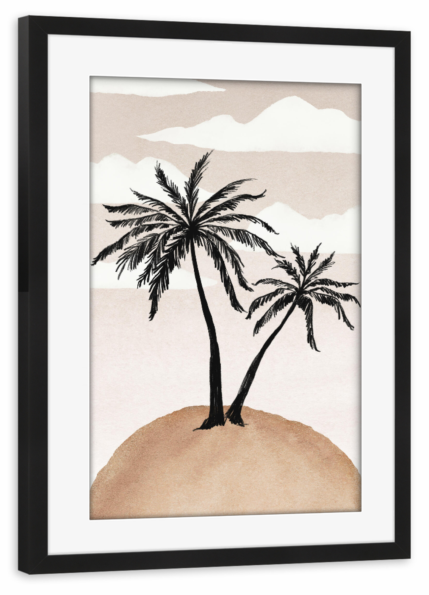 Poster mit Rahmen schwarz "Abstract Palms" artboxONE - Natur,Reise / Strand und Meer,Städte / Los Angeles