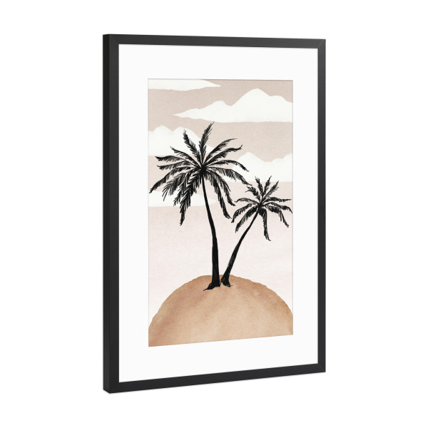 Poster mit Rahmen Schwarz (Metallic) "Abstract Palms" artboxONE - Natur,Reise / Strand und Meer,Städte / Los Angeles