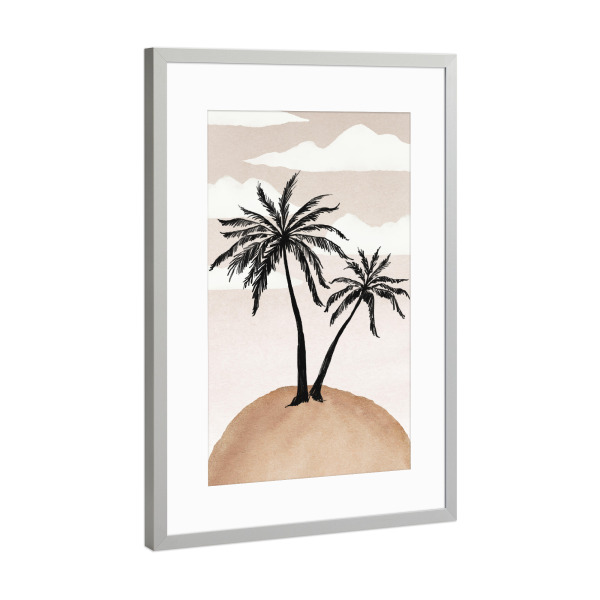 Poster mit Rahmen Silber "Abstract Palms" artboxONE - Natur,Reise / Strand und Meer,Städte / Los Angeles