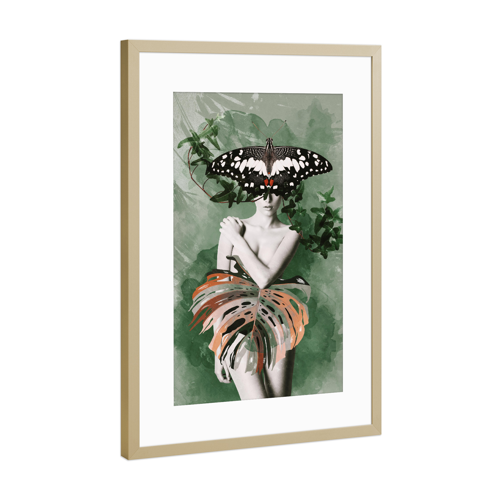 Poster mit Rahmen Gold "Haley" artboxONE - Natur,Floral,Tiere