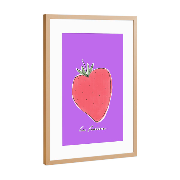 Poster mit Rahmen Kupfer "La Fraise" artboxONE - Abstrakt,Essen & Trinken / Obst & Gemüse