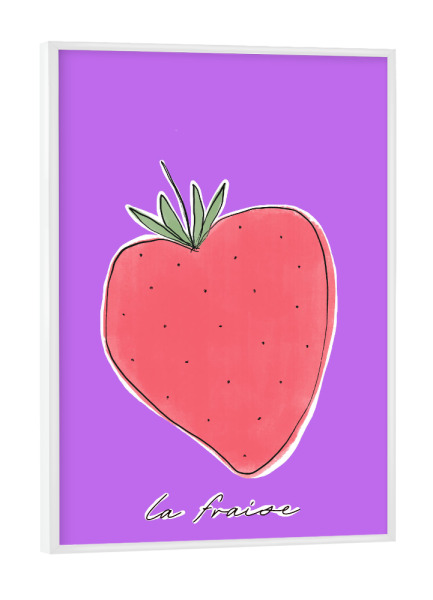 Poster mit weißem Rahmen "La Fraise" artboxONE - Abstrakt,Essen & Trinken / Obst & Gemüse