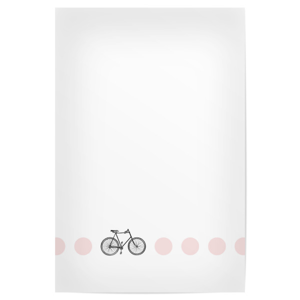 Poster 30x20 cm "BICYCLE DOTS" artboxONE - Abstrakt,Liebe - Vintage,Punkte,Dots,Fahrrad,Rad,Rosa,Bike,Minimal,Minimalistisch