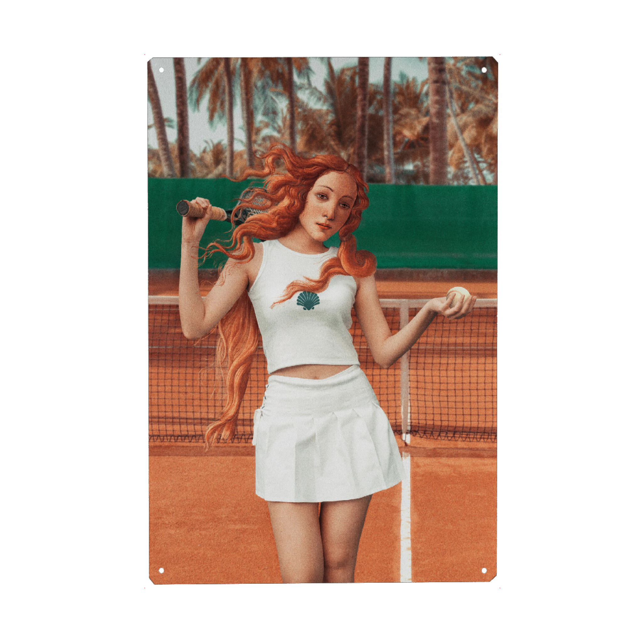 Metall Poster "Venus Playing Tennis" artboxONE - Menschen,Sport