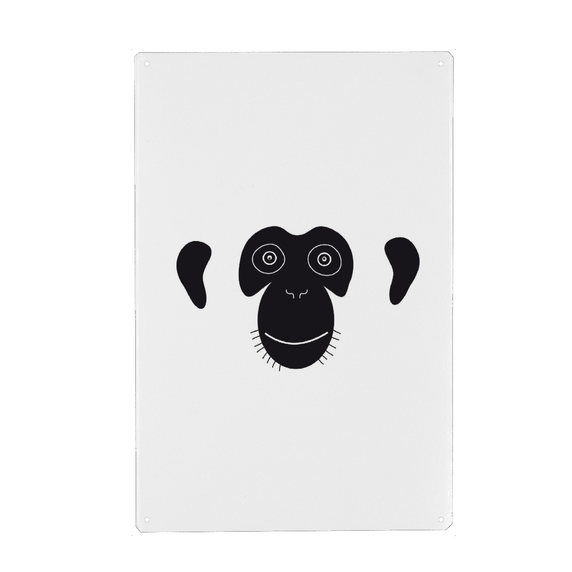 Metall Poster "Affe schwarzweiß Affenkopf" artboxONE - Für Kinder,Tiere,Schwarzweiß