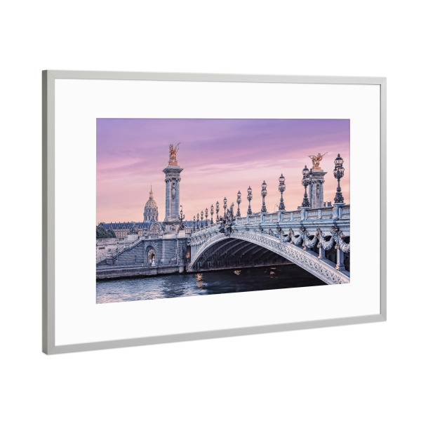 Poster mit Rahmen Silber "Romantic sunset" artboxONE - Städte,Reise,Architektur,Städte / Paris,Reise / Länder