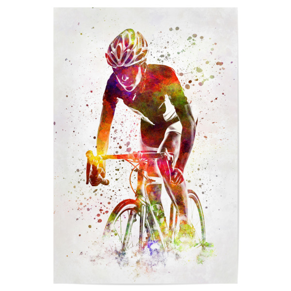 Poster 30x20 cm "Woman triathlon cycling-d" artboxONE - Sport