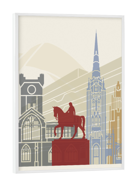 Poster mit weißem Rahmen "Coventry skyline" artboxONE - Städte,Architektur
