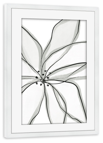 Poster mit Rahmen weiß "Fragile Flower" artboxONE - Floral,Abstrakt