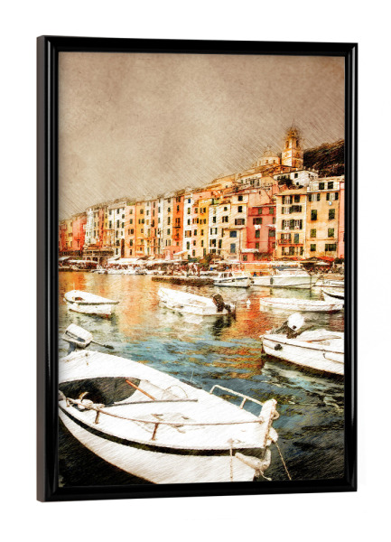 Poster mit schwarzem Rahmen "Portovenere Italy landscape" artboxONE - Natur,Reise