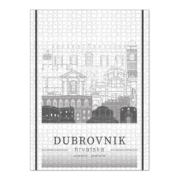 Puzzle Ravensburger "Dubrovnik skyline line art" artboxONE - Städte,Reise,Architektur,Kartografie