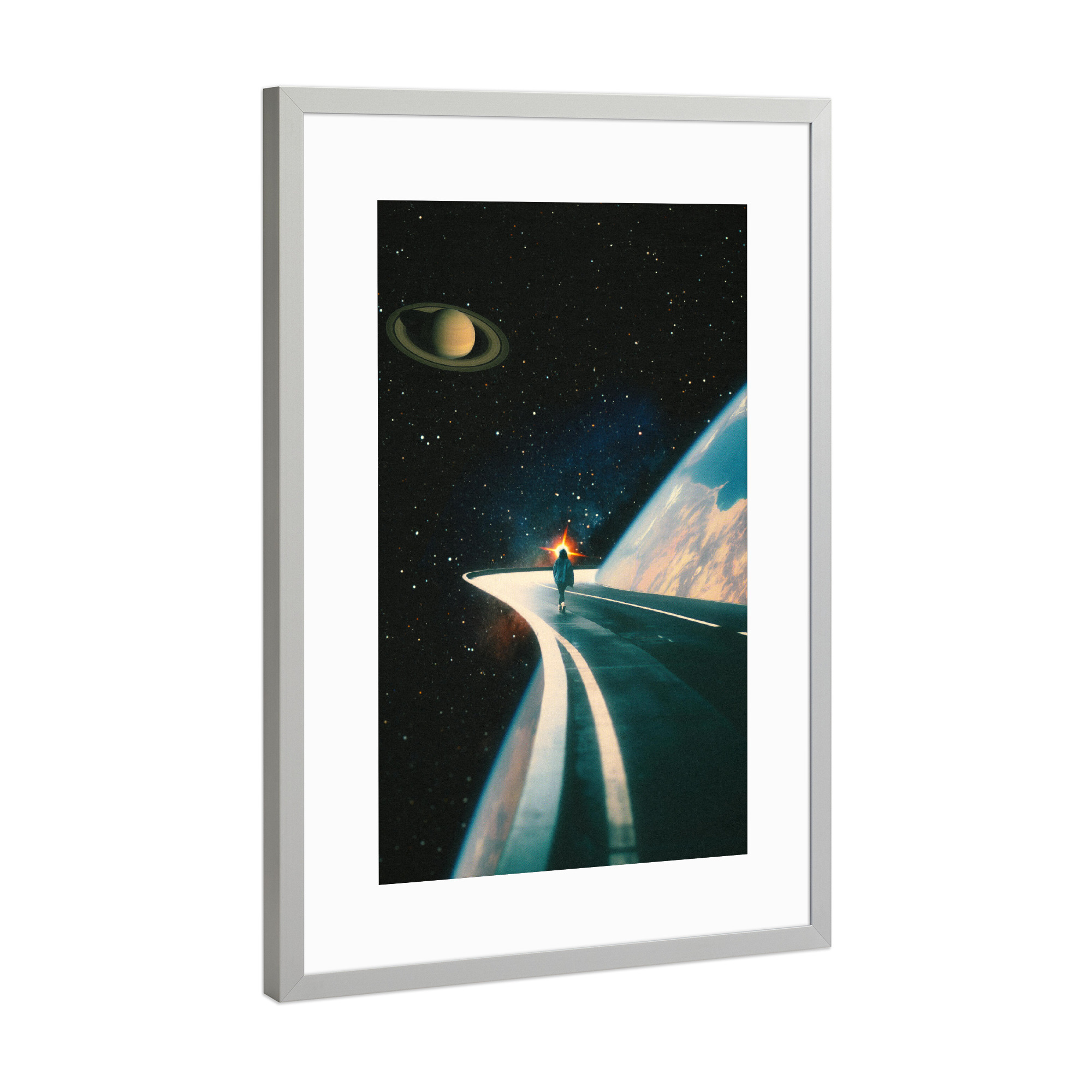 Poster mit Rahmen Silber "Determination" artboxONE - Fiktion,Sport / Motivation,Galaxy