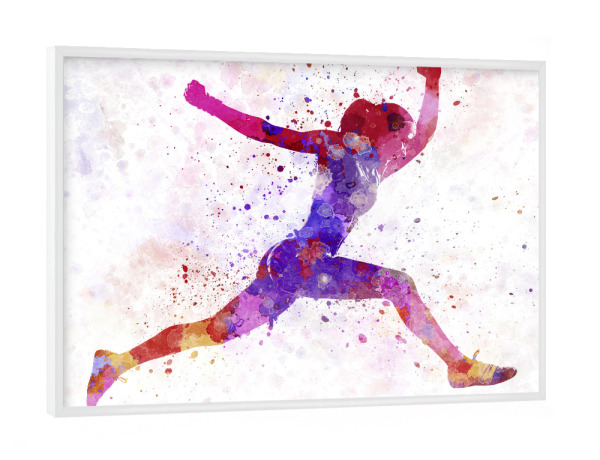 Poster mit weißem Rahmen "Woman runner jogger running-h" artboxONE - Sport