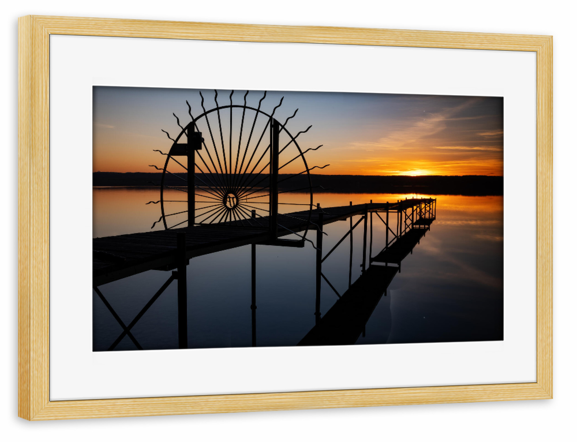 Poster mit Rahmen kiefer "Abendstimmung Ammersee" artboxONE - Natur