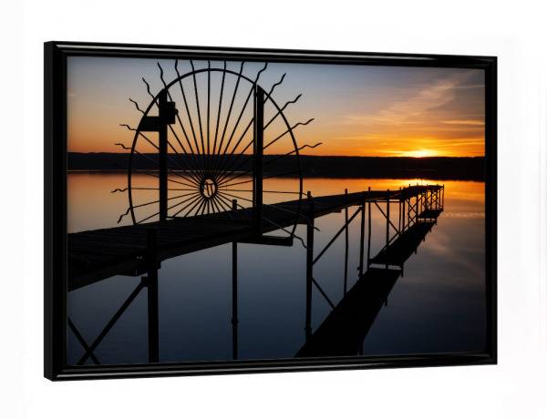 Poster mit schwarzem Rahmen "Abendstimmung Ammersee" artboxONE - Natur