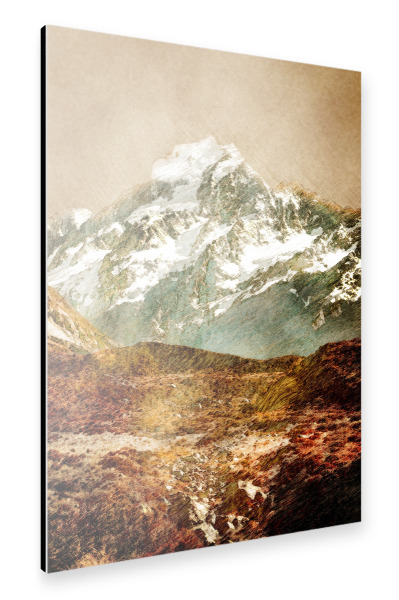 Alu-Dibond "New Zealand Mount Cook" 30x20 cm artboxONE