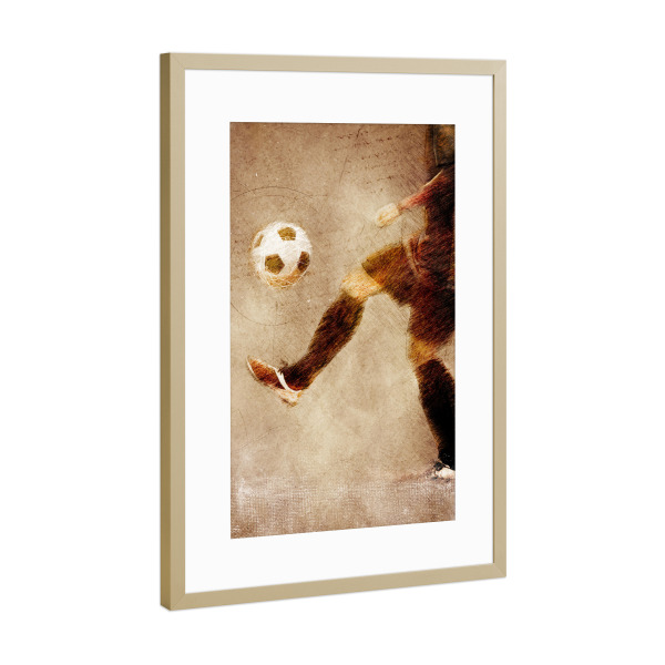 Poster mit Rahmen Gold "Football illustration sport" artboxONE - Sport,Sport / Fußball