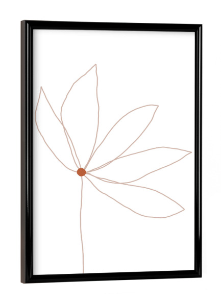 Poster mit schwarzem Rahmen "Minimal Flower" artboxONE - Floral,Abstrakt