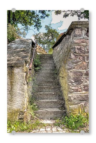 Acrylglasbild "Alte Steintreppe" artboxONE - Natur,Architektur - Architektur,Architecture,Historisch,Treppe,Stein,Stone,Stairs,Natur,Nature