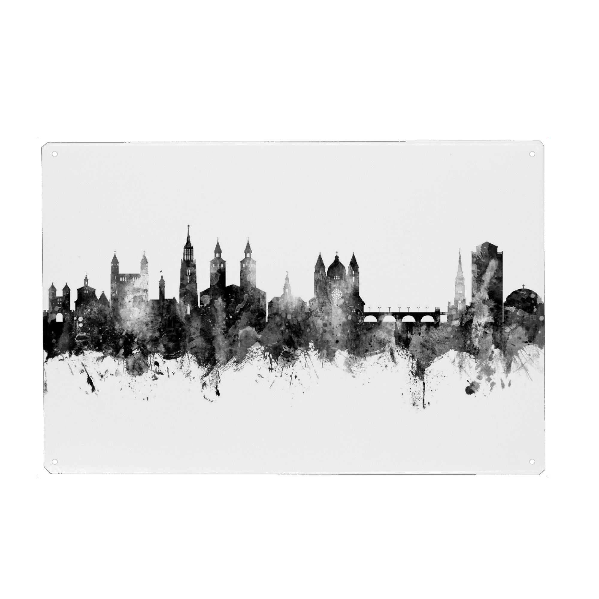 Metall Poster "Maastricht Skyline Black" artboxONE - Städte,Schwarzweiß