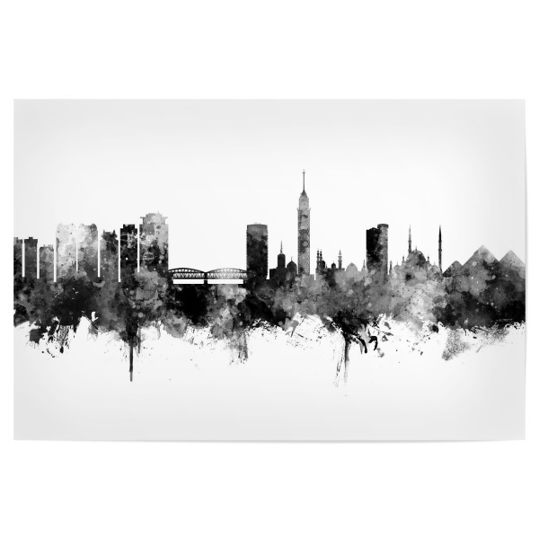 Poster "Cairo Egypt Skyline Black" artboxONE - Städte,Schwarzweiß