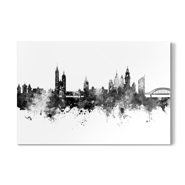 Galerie-Print "Krakow Poland Skyline Black" 30x20 cm artboxONE