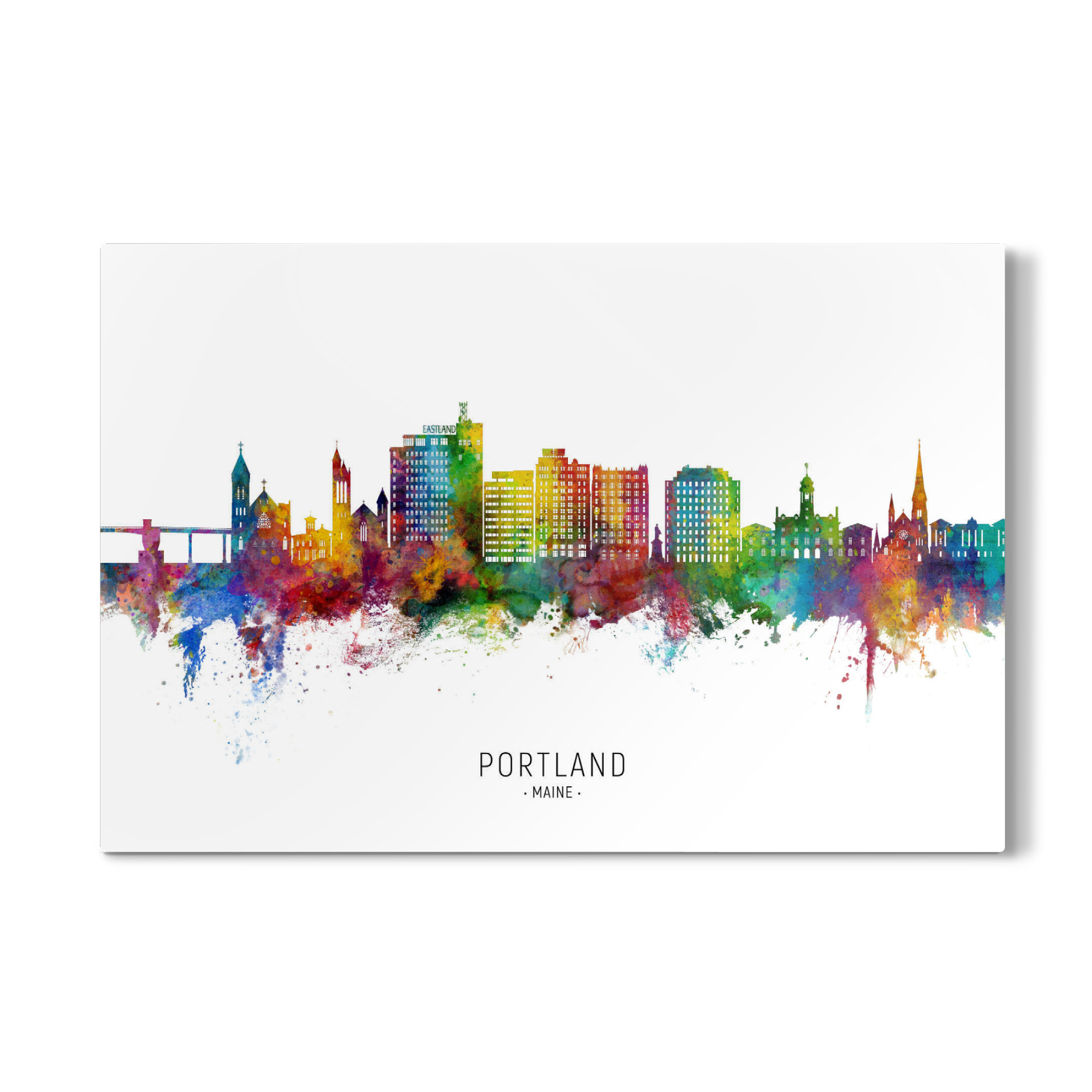 Galerie-Print "Portland Maine Skyline txt" 75x50 cm artboxONE