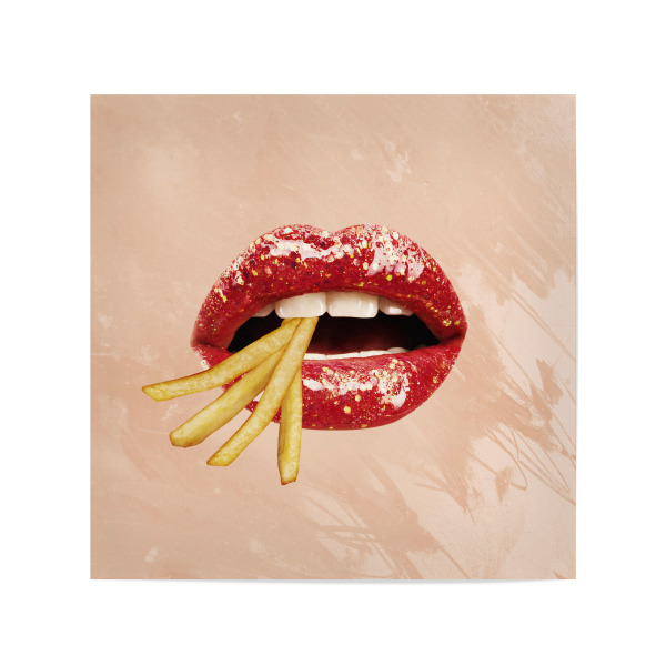 Poster 20x20 cm "Fun with french fries by Tas" artboxONE - Essen & Trinken,Menschen,Lustig