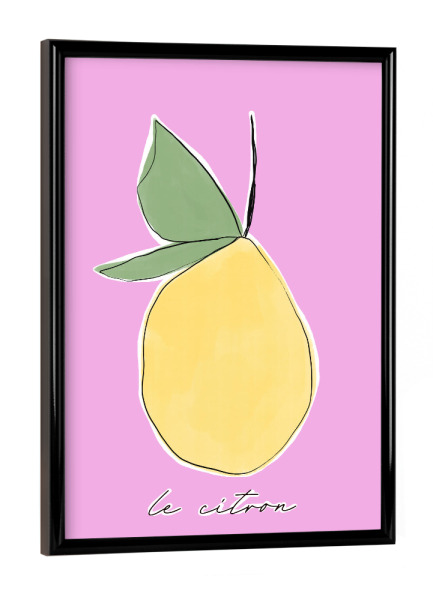 Poster mit schwarzem Rahmen "Le Citron" artboxONE - Abstrakt,Essen & Trinken / Obst & Gemüse