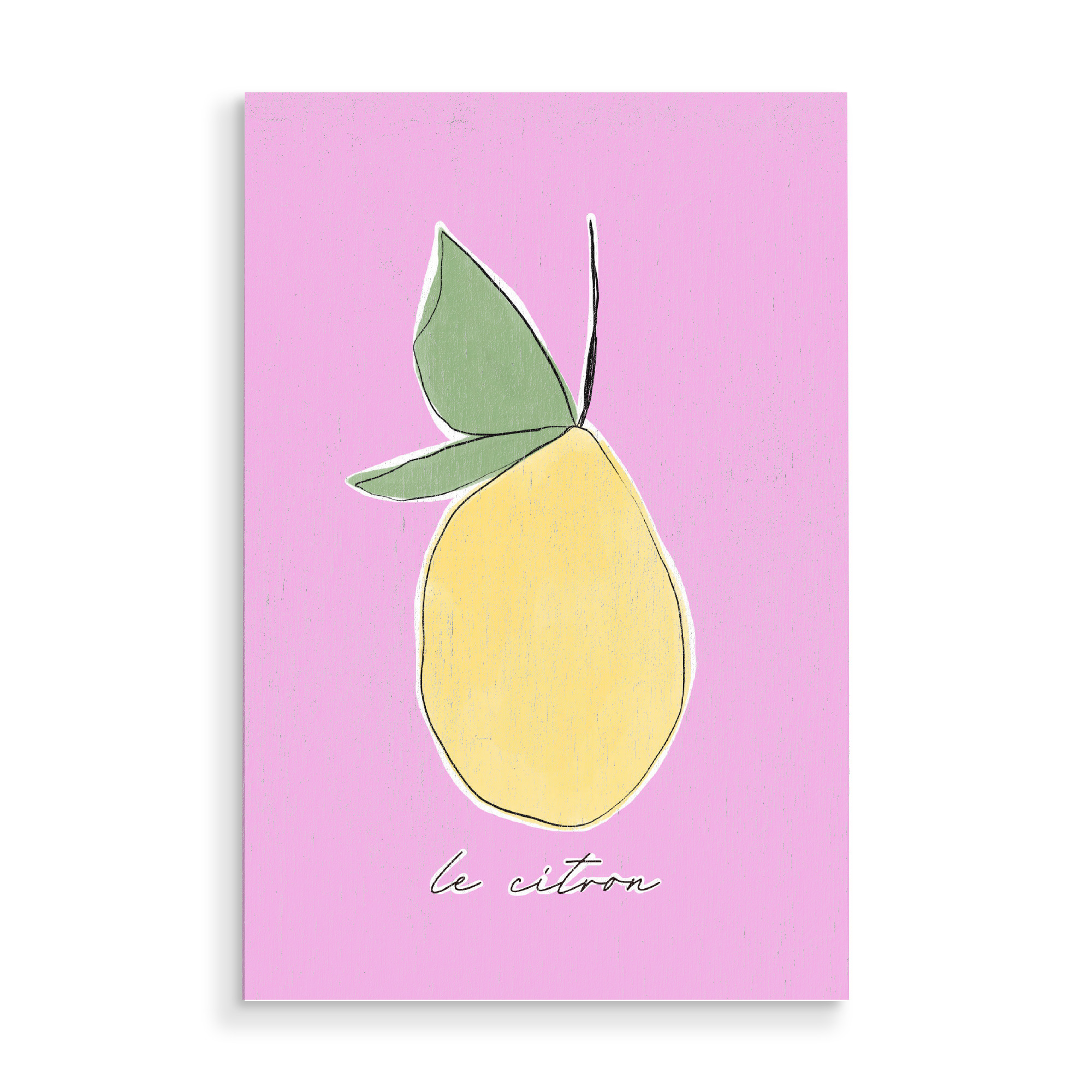 Holzbild "Le Citron" artboxONE - Abstrakt,Essen & Trinken / Obst & Gemüse - Sommer,Zitrone,Küche,Lemon,Poppig,Summer,Frucht,Fruit,Bunt,Colorful