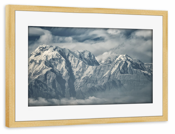 Poster mit Rahmen kiefer "Annapurna Mountain Range" artboxONE - Natur,Reise,Reise / Asien,Reise / Länder