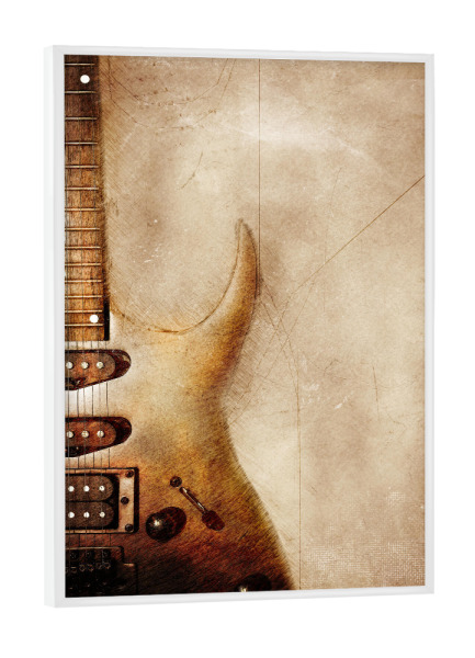 Poster mit weißem Rahmen "Guitar music instrument" artboxONE - Musik - Guitar,Guitars,Music,Instrument,Music instrument,Musik,Gitarre