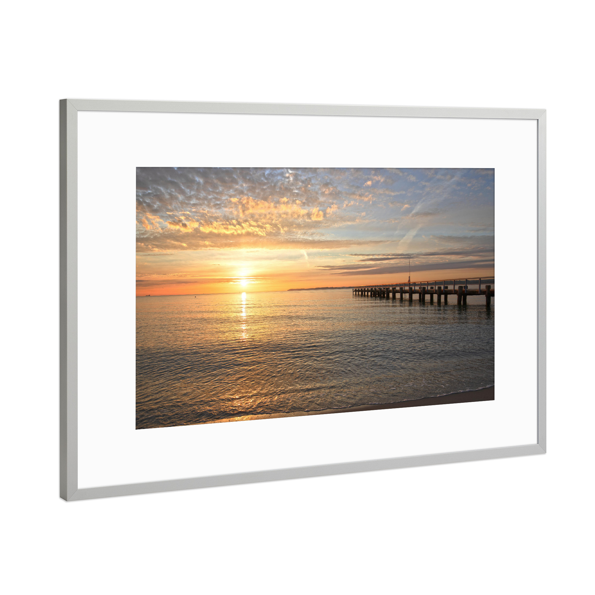 Poster mit Rahmen Silber "Morgenidylle an der Ostsee" artboxONE - Natur,Reise,Reise / Strand und Meer