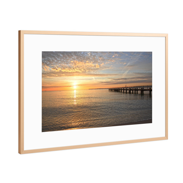 Poster mit Rahmen Kupfer "Morgenidylle an der Ostsee" artboxONE - Natur,Reise,Reise / Strand und Meer