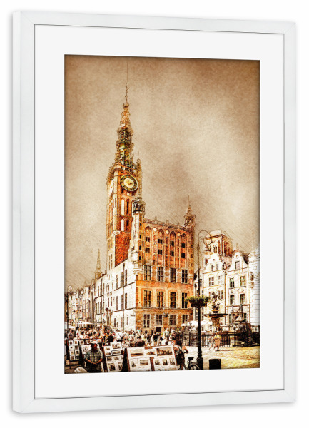 Poster mit Rahmen weiß "Gdansk Poland city" artboxONE - Städte,Reise