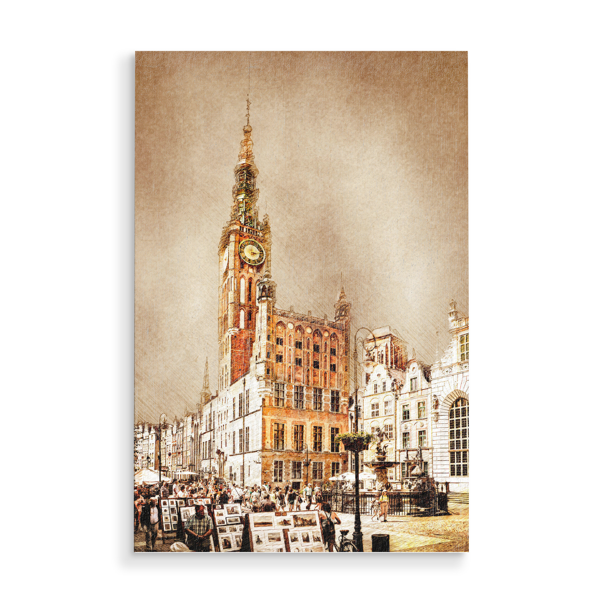 Holzbild "Gdansk Poland city" artboxONE - Städte,Reise - Gdańsk,Gdansk,Poland,City,Town,View,Architektur,Architecture,Gebäude,Reise,Travel,Polen,Stadt