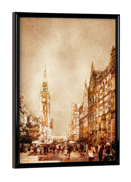 Poster mit schwarzem Rahmen "Gdansk Poland landscape" artboxONE - Städte,Natur,Reise