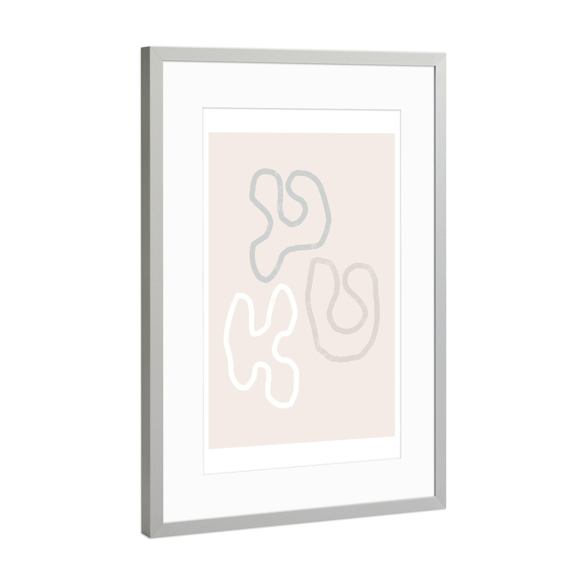 Poster mit Rahmen Silber "I love Curves" artboxONE - Abstrakt,Geometrie