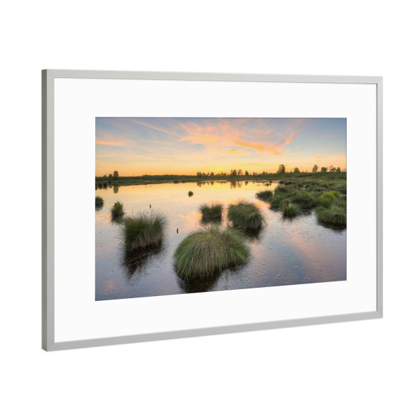 Poster mit Rahmen Silber "Abends im Hohen Venn" artboxONE - Natur,Reise,Reise / Länder