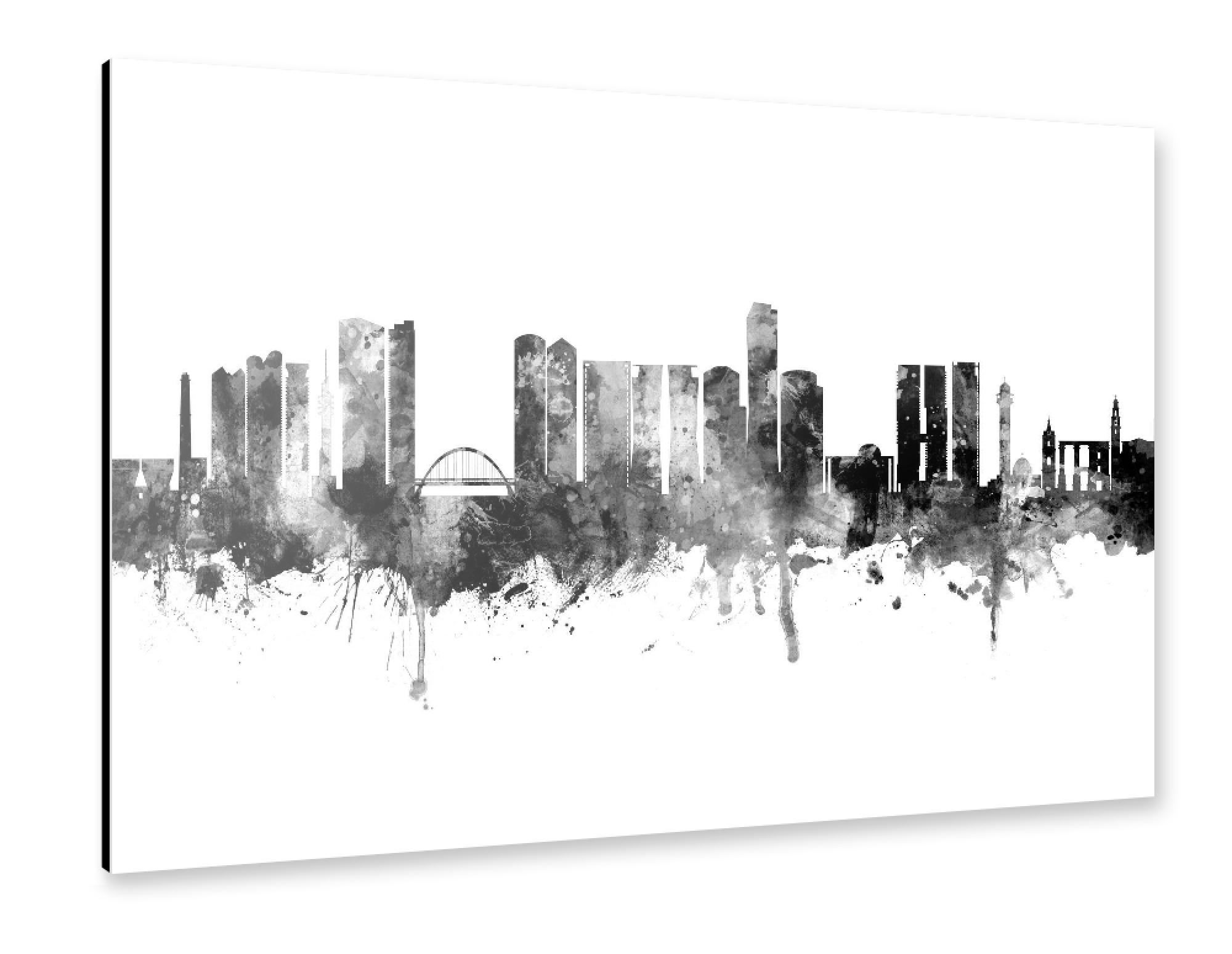 Alu-Dibond "Tel Aviv Israel Skyline Black" 30x20 cm artboxONE