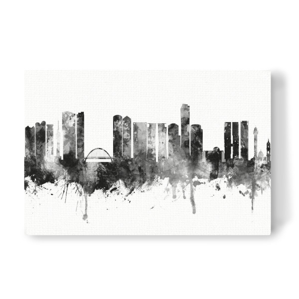 Leinwandbild "Tel Aviv Israel Skyline Black" artboxONE - Städte,Schwarzweiß