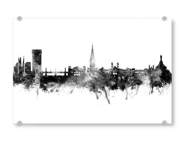 Acrylglasbild "San Sebastian Spain Skyline Black" artboxONE - Städte,Schwarzweiß