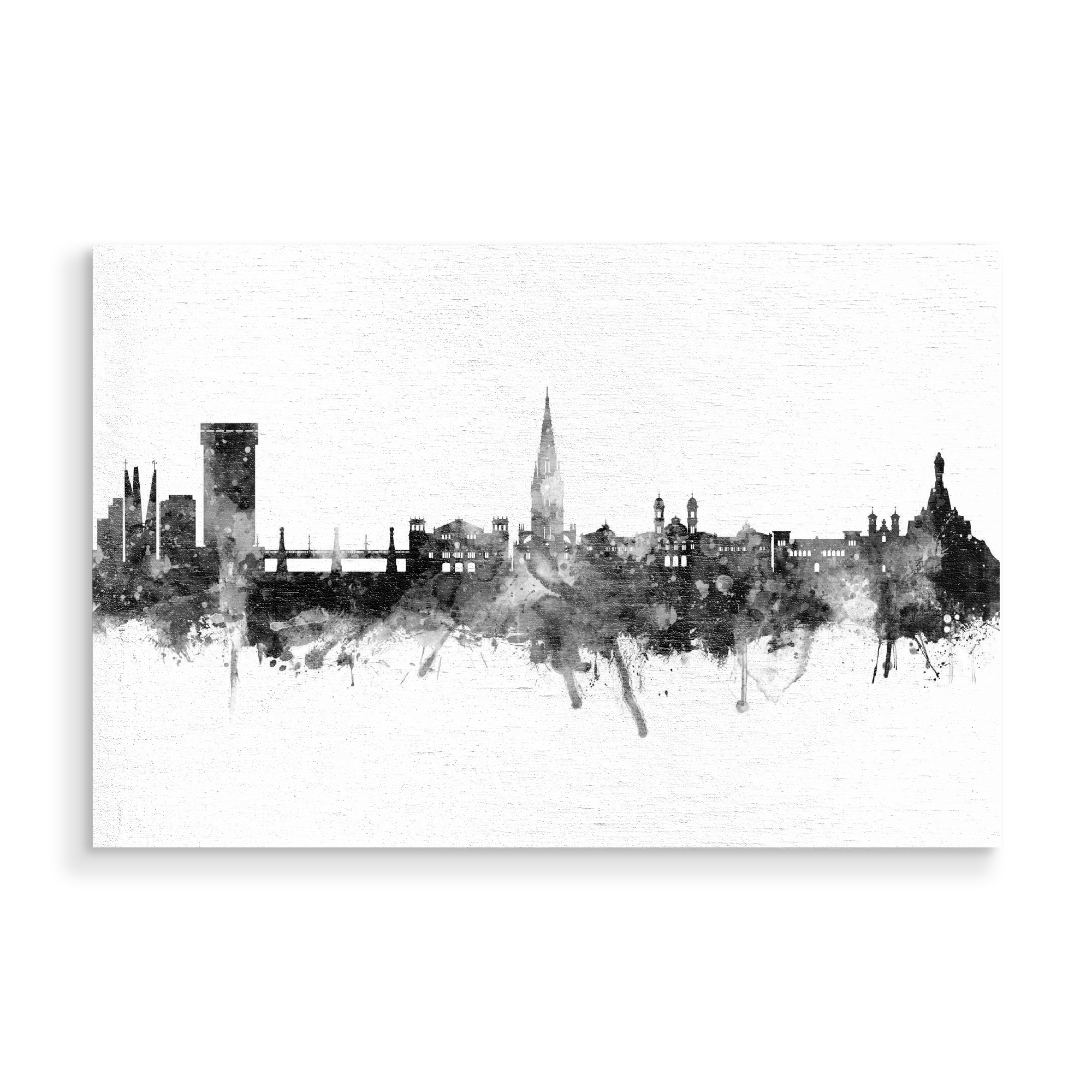 Holzbild "San Sebastian Spain Skyline Black" artboxONE - Städte,Schwarzweiß