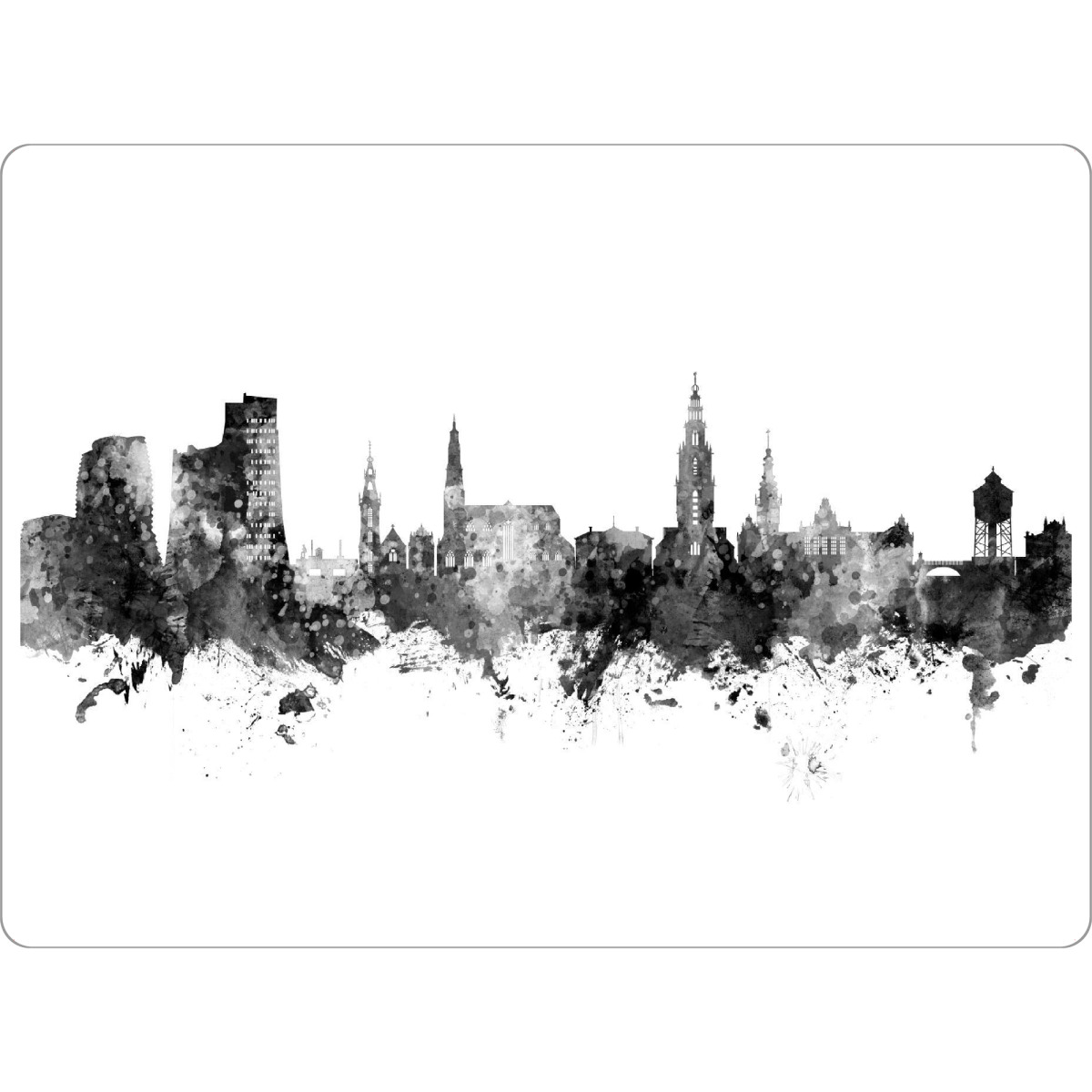 Tischset "Groningen Skyline Black" artboxONE - Städte,Schwarzweiß